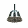 Forney Command PRO Cup Brush, Crimped, 2-1/2 in x .008 in x 1/4 in Shank 60006